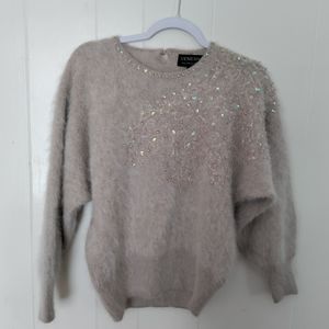 Vintage 80s Angora Sweater Venesha soft fuzzy Boho Dolman Oversize hippie 90s